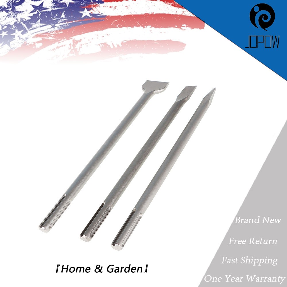 New 3 Pack SDS Max Bits Set Long-Point Chisel Scaling Chisel Flat Chisel 16"