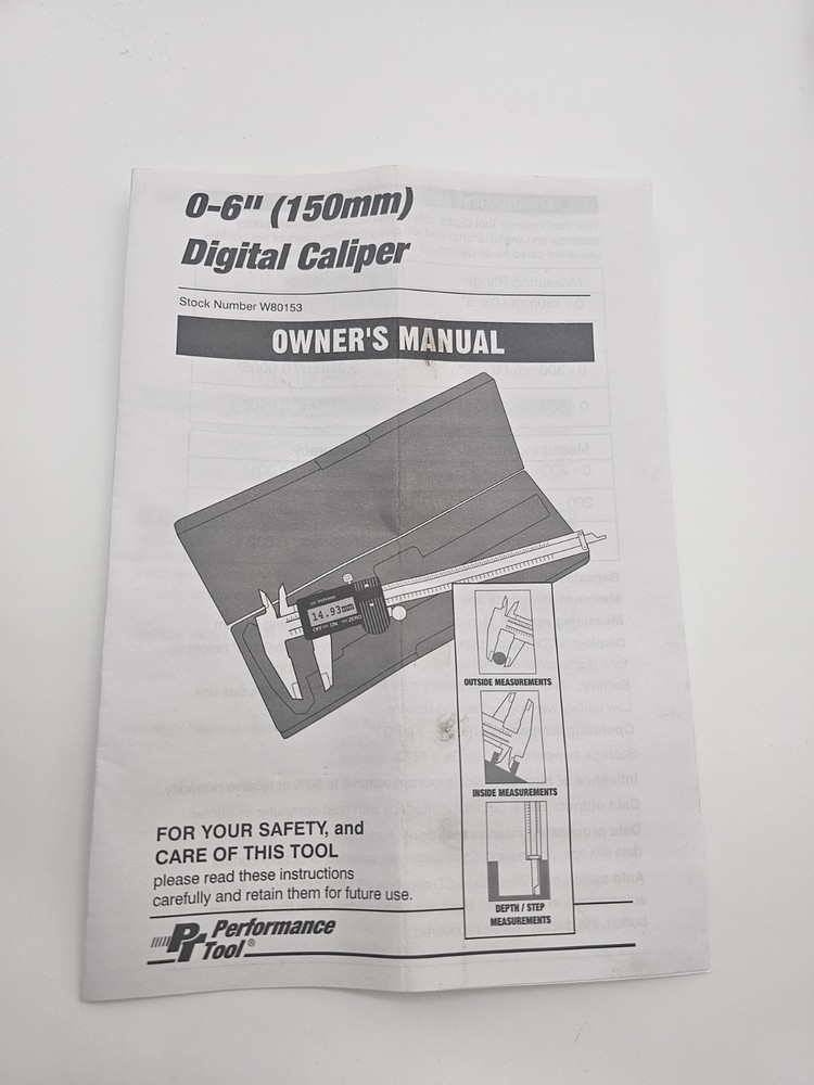 Performance Digital Caliper Tools - 0-6" W80153