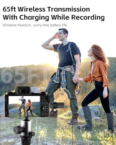 3-in-1 Wireless Lavalier Microphone for iPhone&Android,mini Microphone for