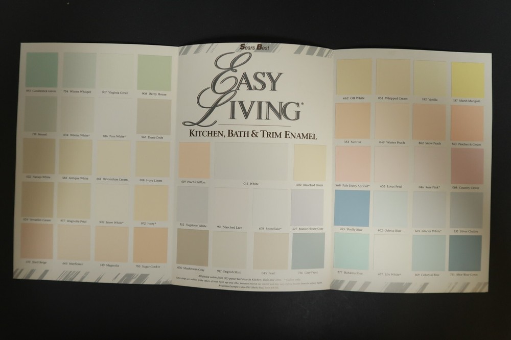Easy Living Sears Best Kitchen Bath Trim Enamel Interior Color Selections Chart