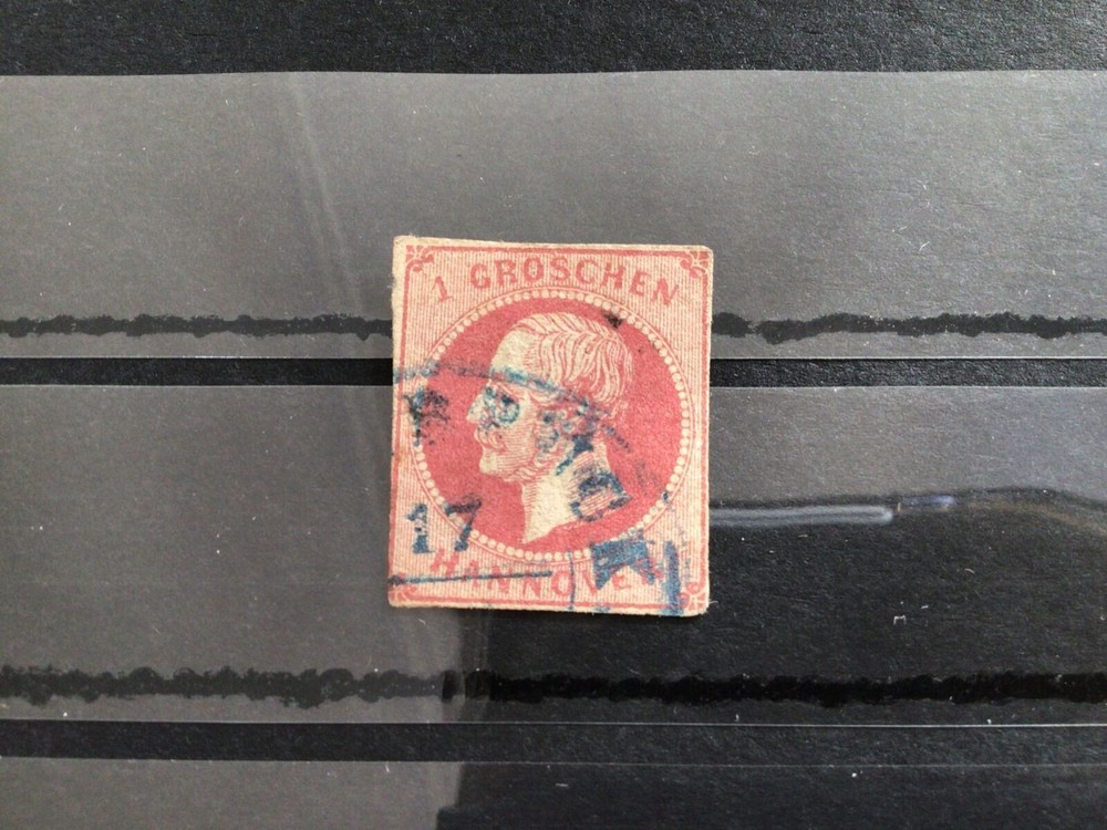 German states Hanover 1859 used imperf stamp  Ref 57428