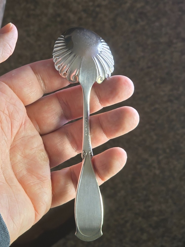 ANTIQUE E.P. ROBERTS & SONS FLORAL REPOUSSE SPOON STERLING SILVER