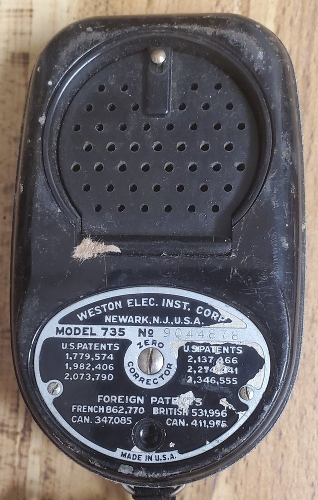 Weston Master II Vintage Universal Light Exposure Meter Model 735 Black