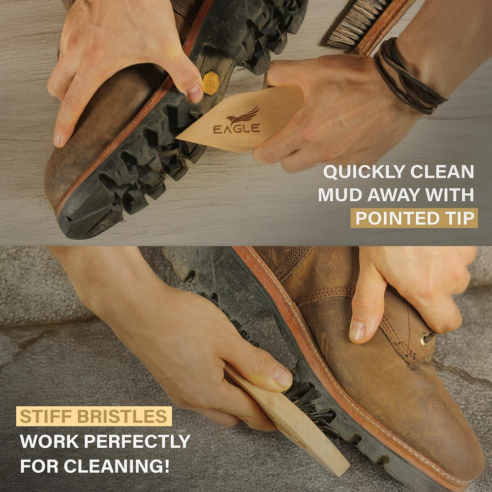 Eagle Boot Brush Scraper- Heavy Duty Boot Cleaning Brush, Boot Scrubber, & Shoe
