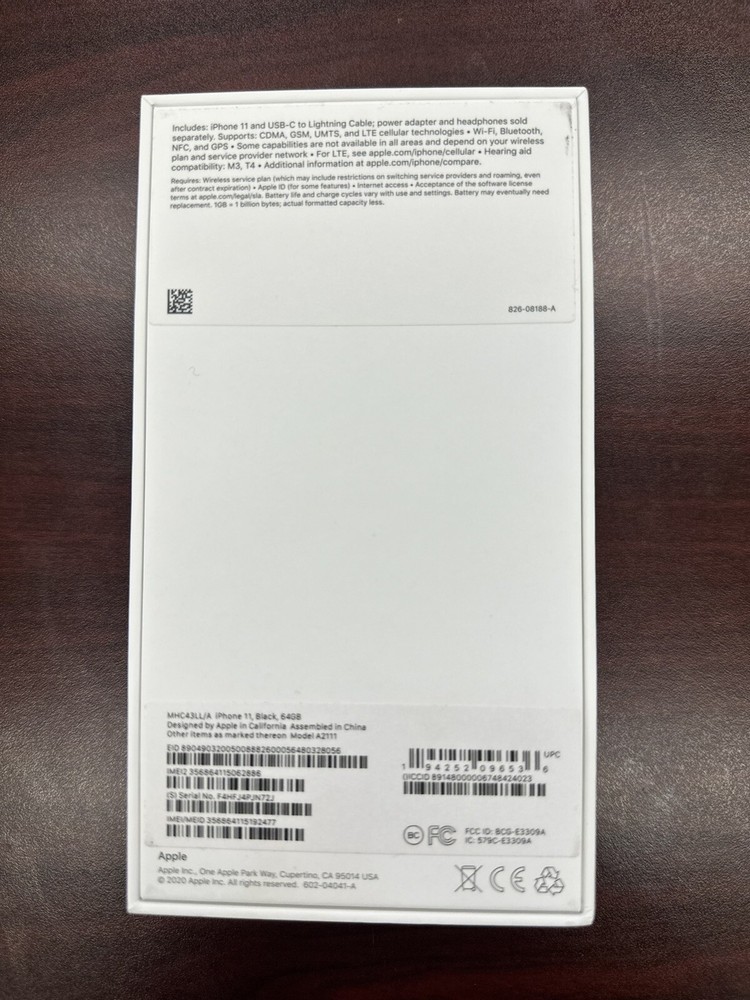 APPLE iPhone 11, Black, 64 gb EMPTY BOX