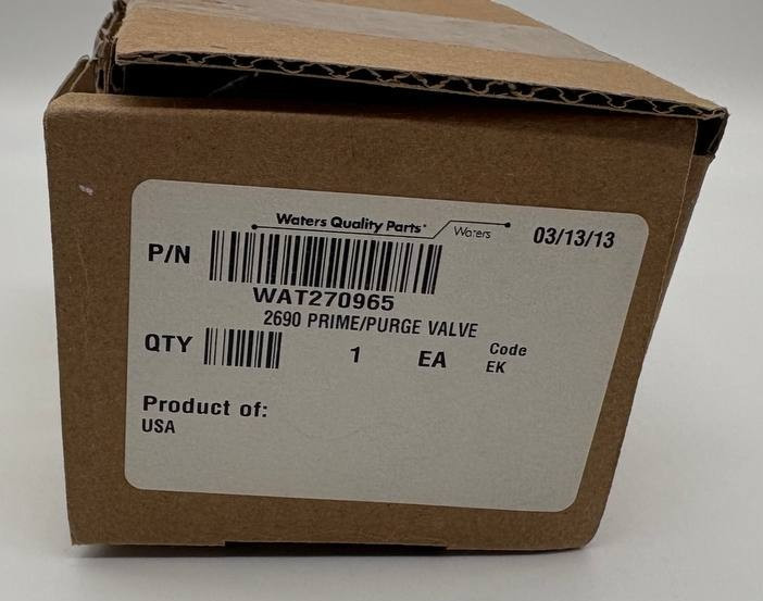 Waters Prime/Vent Valve WAT270965 — NEW