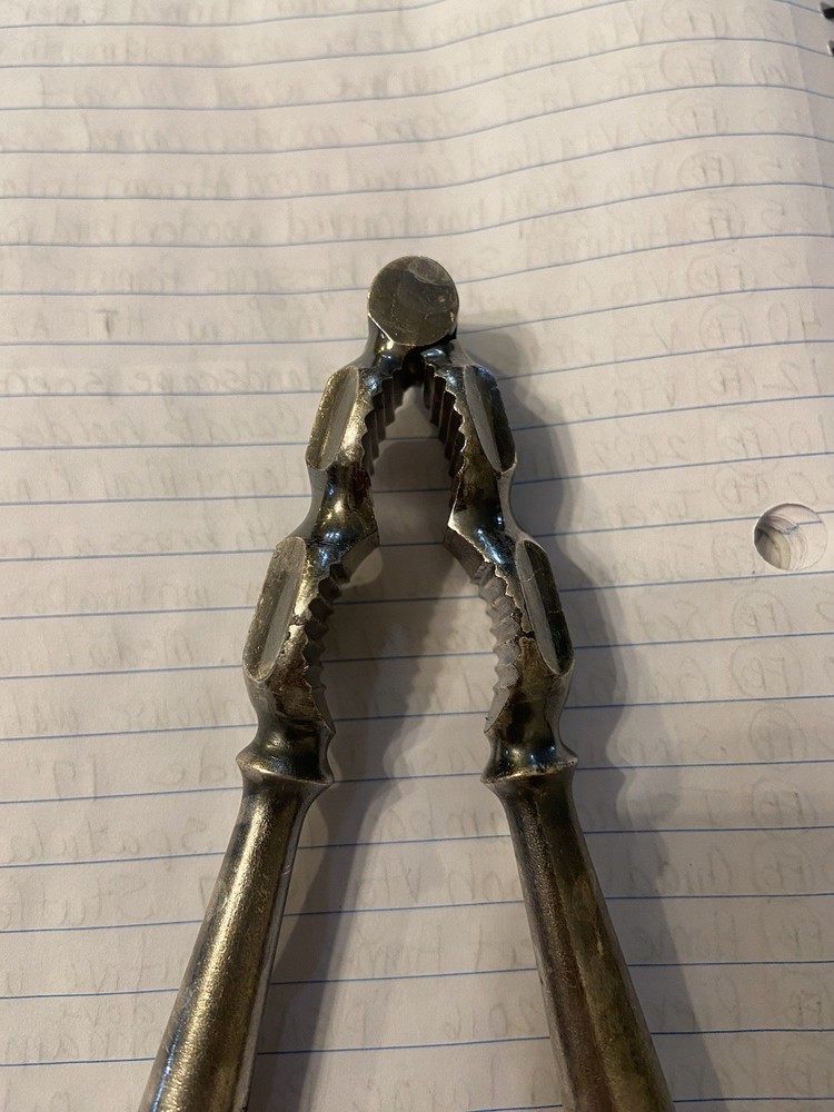 high quality antique 19th century 1800's solid silver-plated nut nutcracker