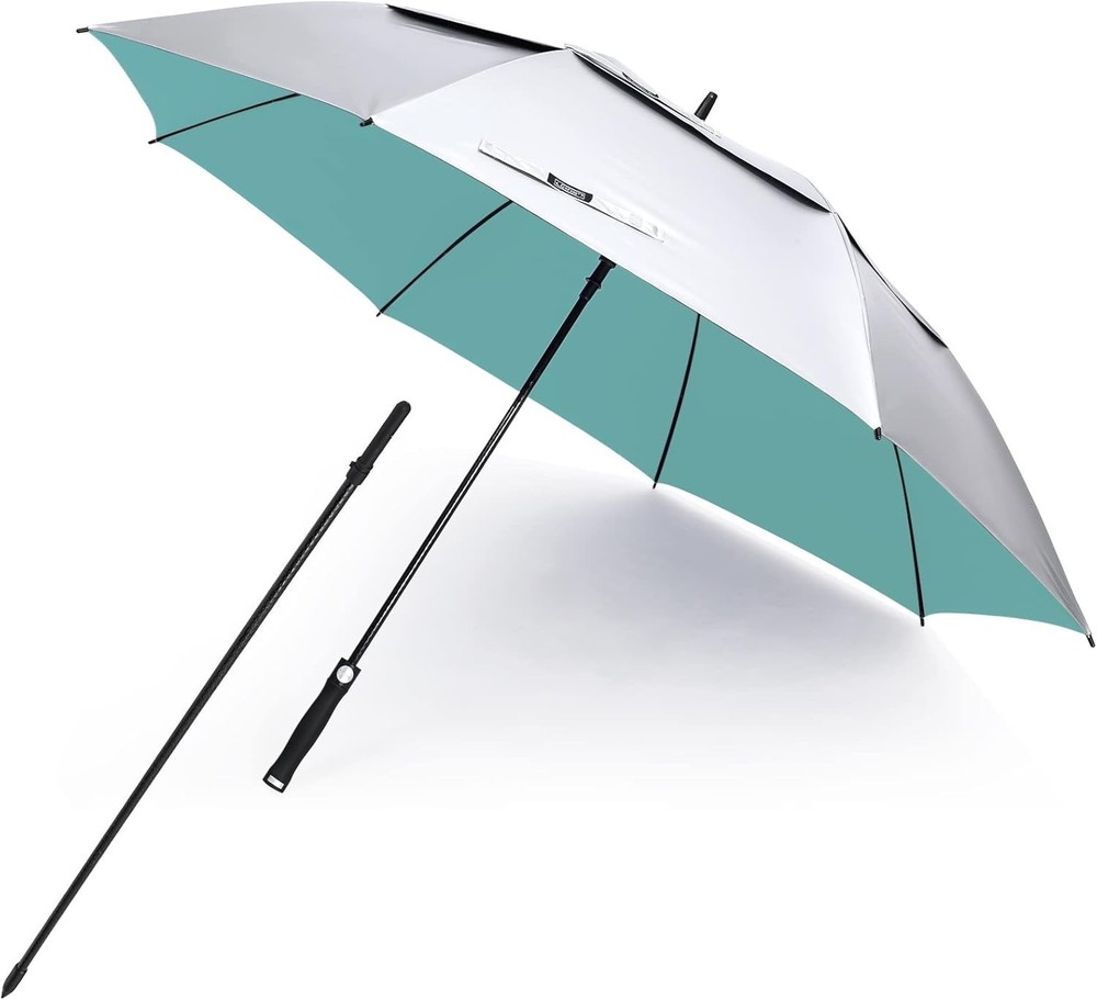 Vented UV Golf/Beach Umbrella 68" Arc, Auto Open Oversize Extra Large Windpro...