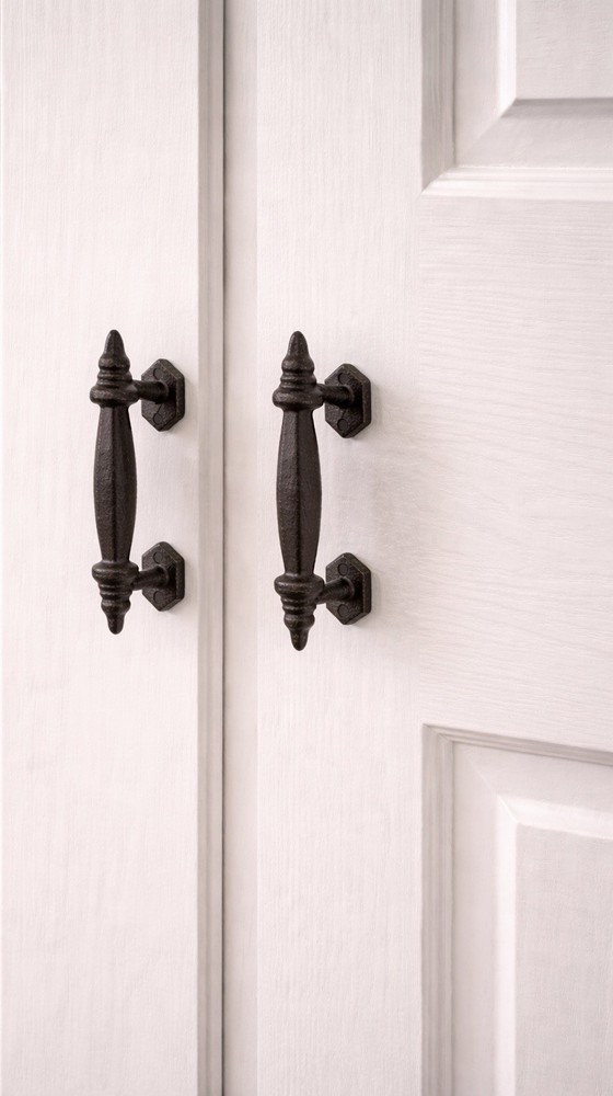 Rustic Cast Iron Barn Gate Pulls Vintage Style Drawer Handle Heavy Duty 2 Pack