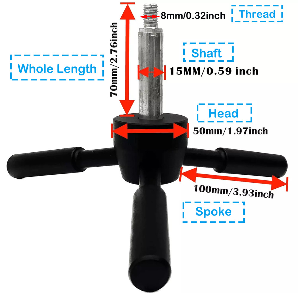 3 Spoke Gun Safe Handle Replacement, Black Heavy-Duty Handle for Gun Safe
