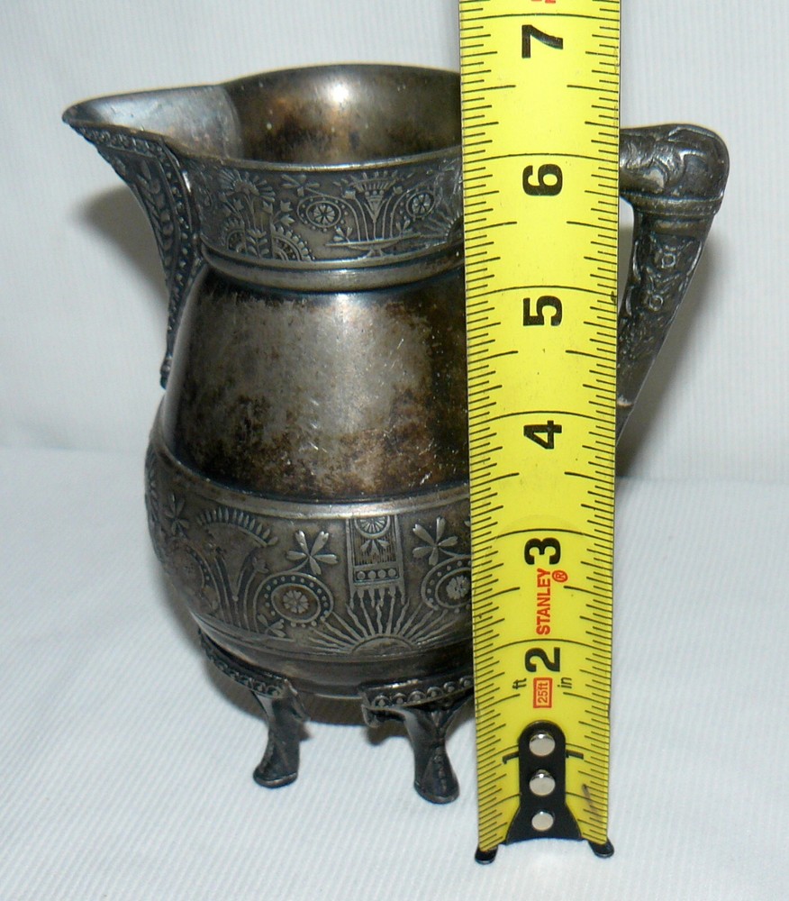 Silver Plated 4 Footed Creamer Pitcher Deco Style