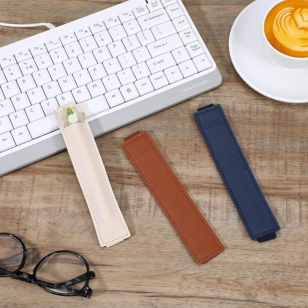 3 Pcs Elastic Notebook Pen Holder PU Leather Adjustable Pen Sleeve Set