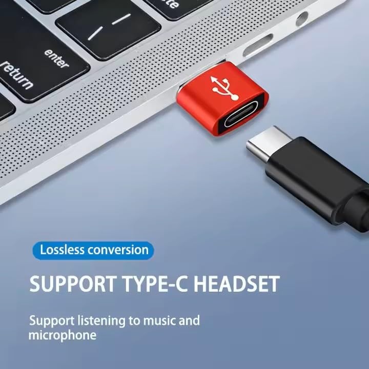 USB Adapter | Type-A to Type-C Adapter, 2.0 Chargers, Data Black