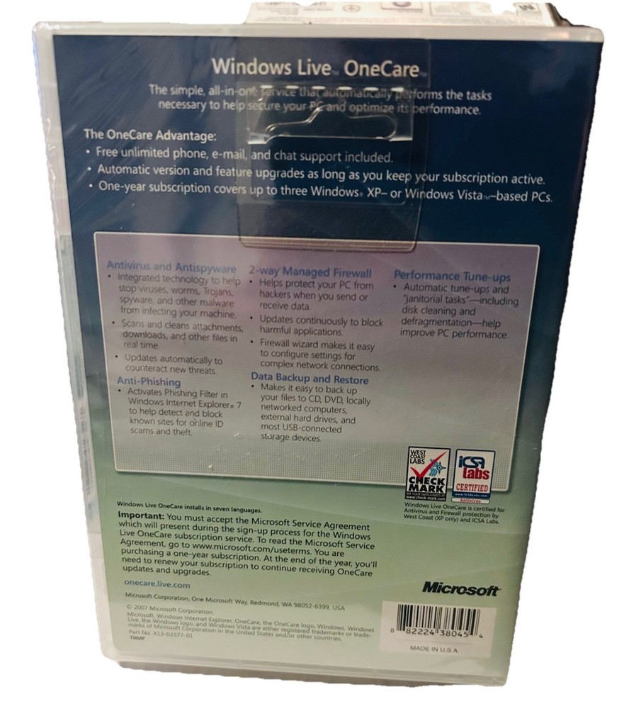 Windows Live OneCare (2007, Service Desk Edition)