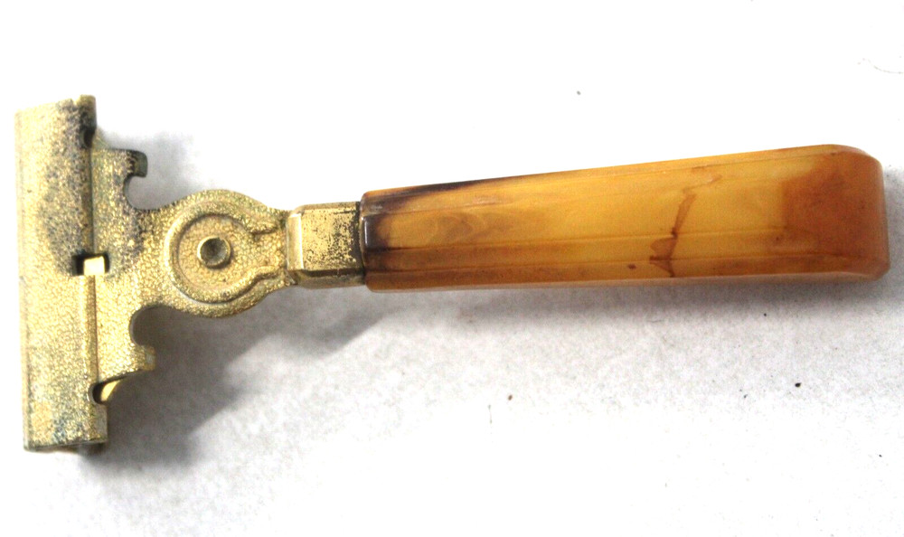 Vintage Schick Injector Razor - Butterscotch Bakelite Handle