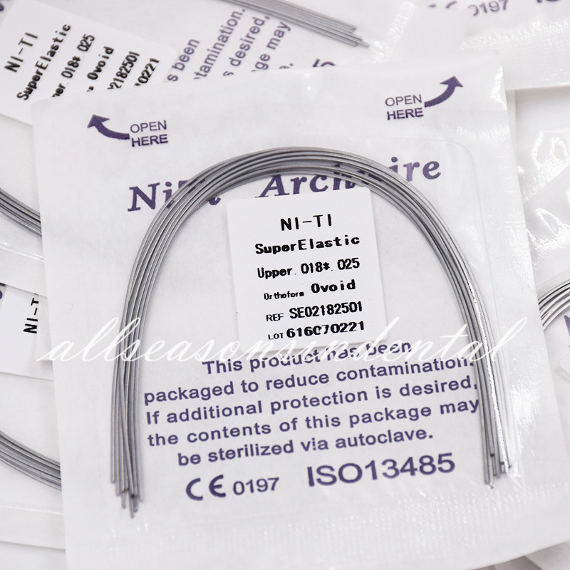 50 Pack Dental Super Elastic Niti Rectangular Arch Wire Ovoid Form Upper/Lower