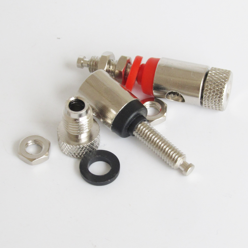 2pcs Nickel Plated Binding Post 4mm Banana Plug Amplifier Speaker Audio Socket