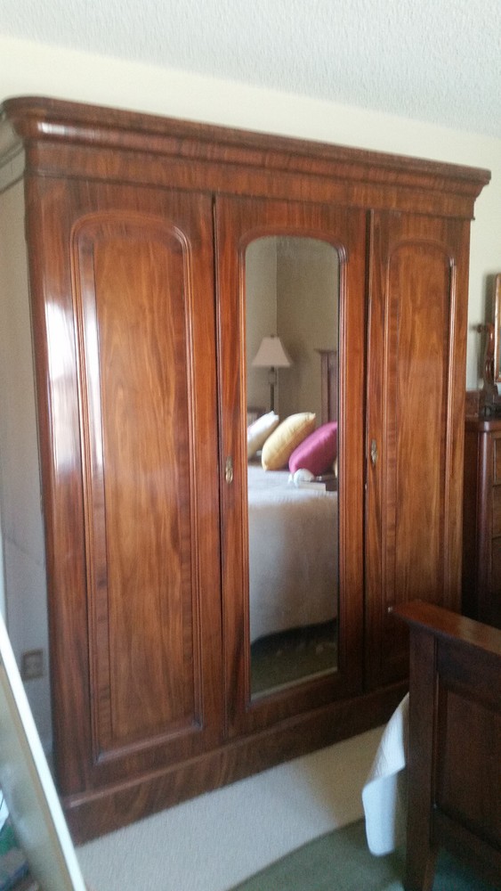 Victorian mirrored door mans wardrobe
