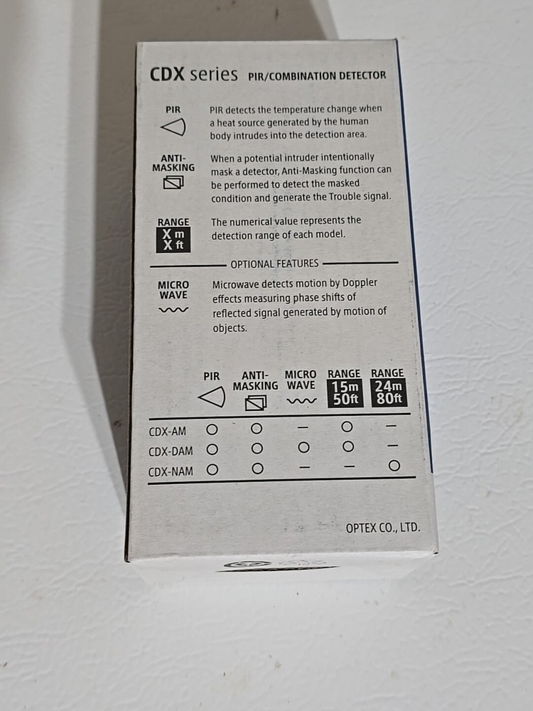 OPTEX CDX-AM PIR QUAD MOTION DETECTOR - NEW