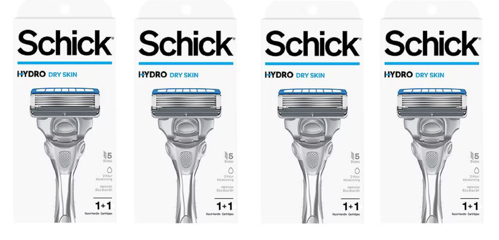 Schick Hydro 5 Razor Handle + 1 Refill Cartridge (4 Pack)