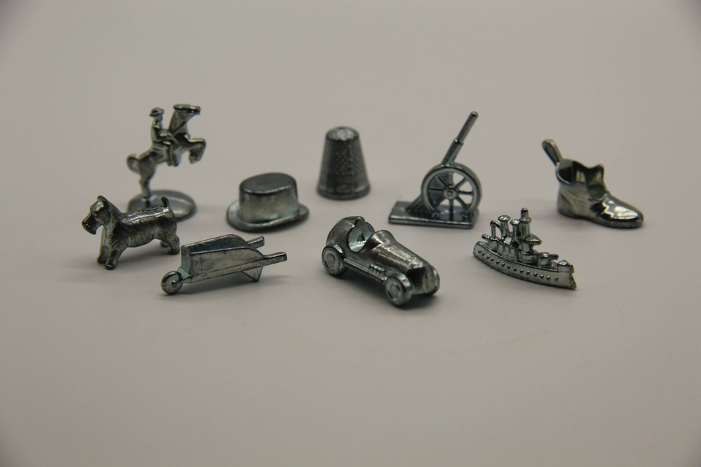 Hasbro Monopoly Game 9 Replacement Token Pewter Pieces