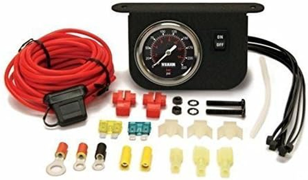 Illuminated DASH Panel Gauge Kit, Black Face (200 Psi, 30 Amp)