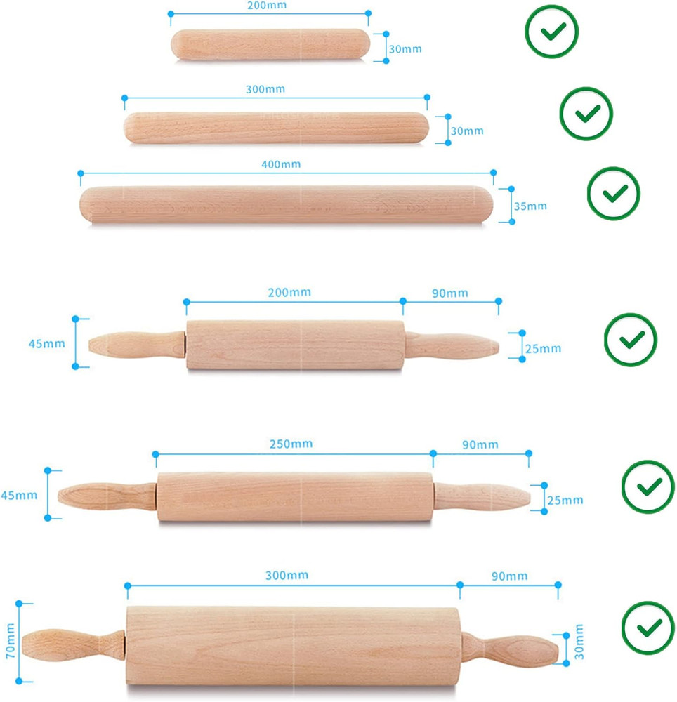 4 Pack Rolling Pin Holder Display Rack Storage for Kitchen Wall Hanging Rack