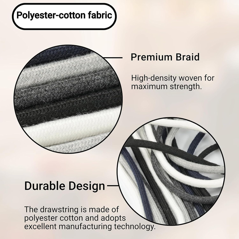 4 Pieces 53 Inches Drawstring Cords Drawstrings with Easy Threader for Sweatpan