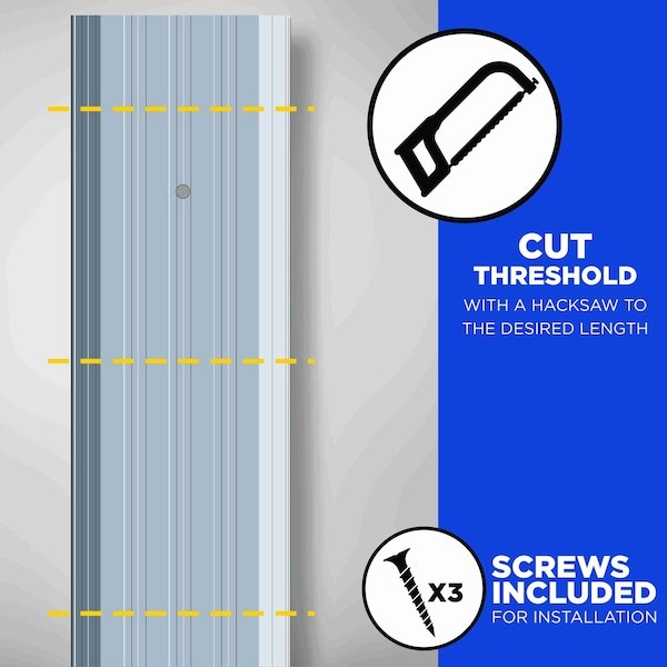Saddle Threshold, Low Profile, 6 Ft., Alum, 2Rrl1