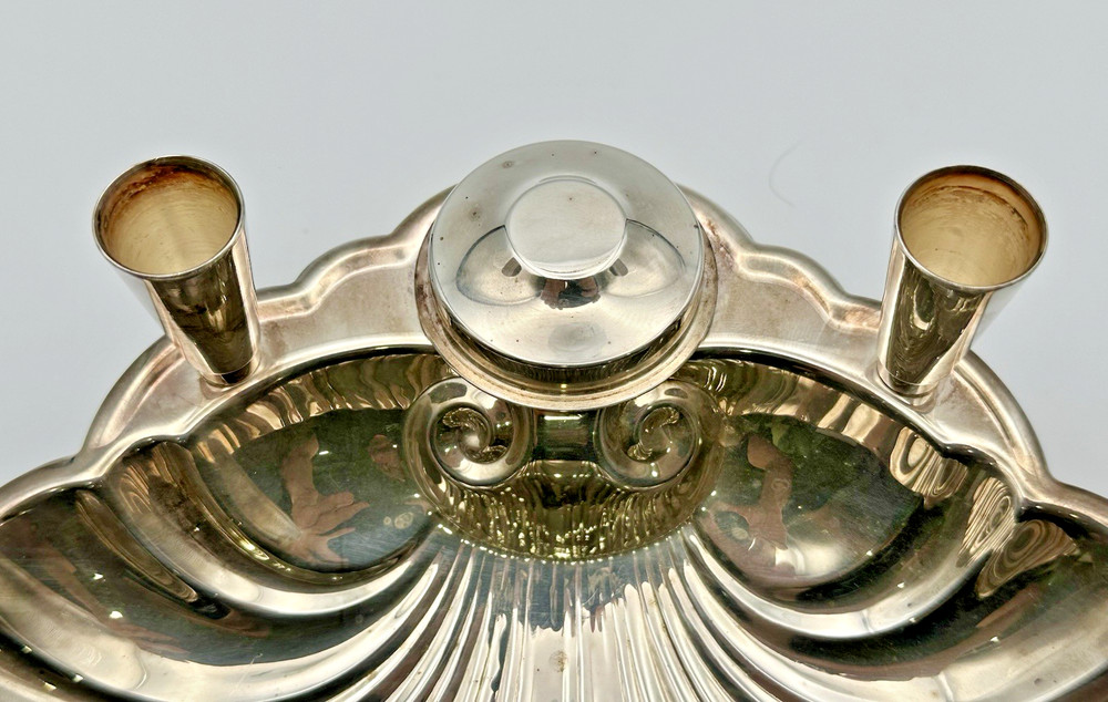 Vintage Starr Co. Silver Plate Shell Appetizer Serving Toothpick Holder Dish 11"