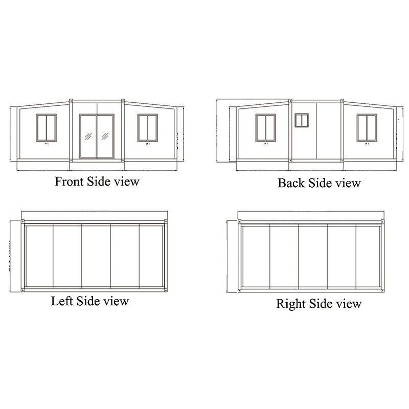 2-Pack 20FT Mobile Expandable Container House Utilities Full Bathroom/Bedroom
