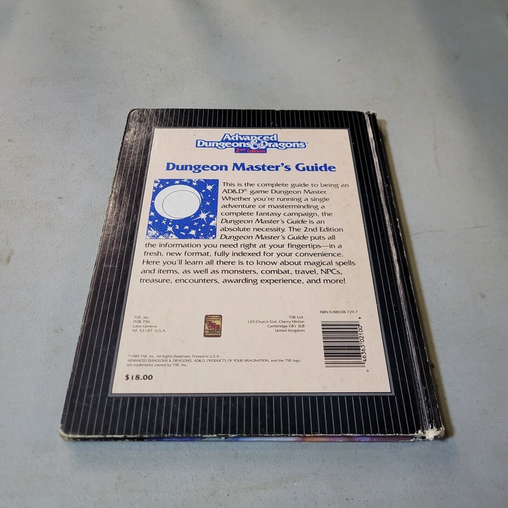 ADVANCED DUNGEONS and DRAGONS 2nd Edition DUNGEON MASTER’S Guide 2100 - 1989