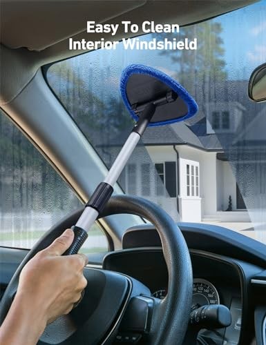 Windshield Cleaner, Car Windshield Cleaning Tool Inside with 4 Reusable and