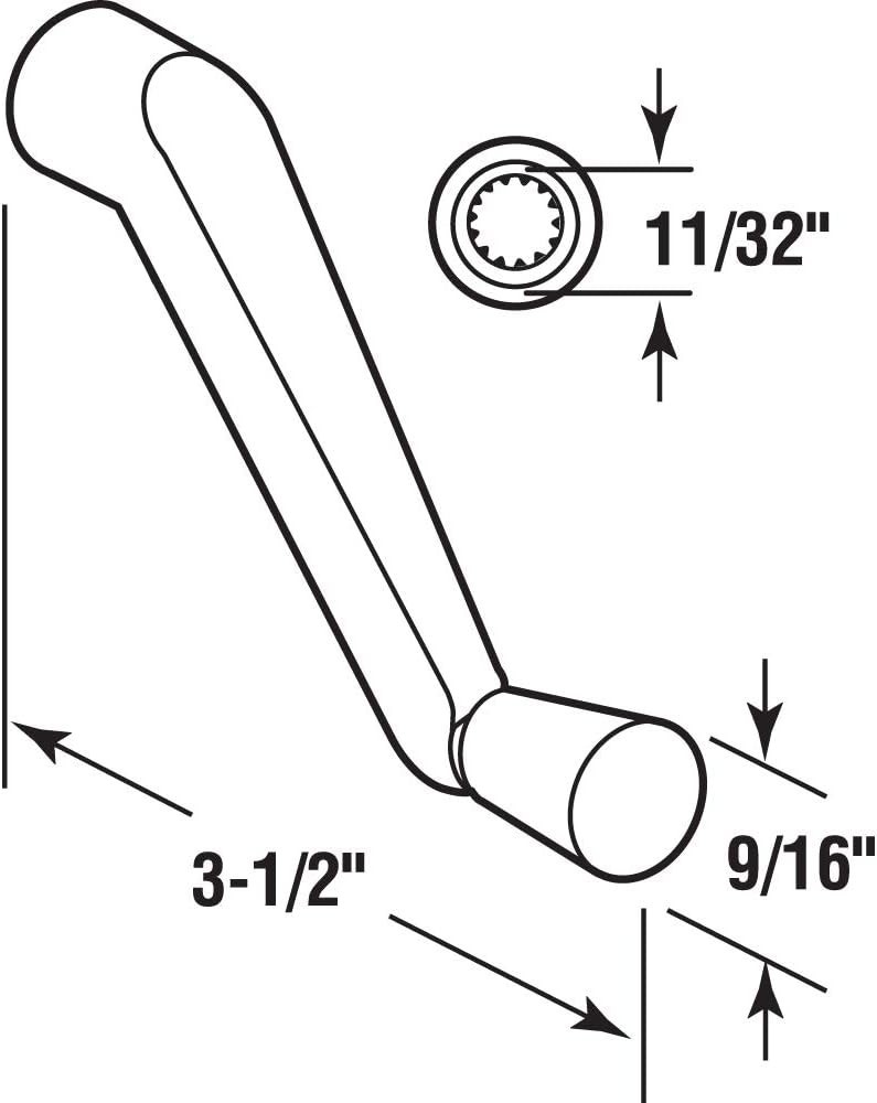 Surface Mount White Casement Operator Crank Handle, 3.5 in Projection, 2 Pack
