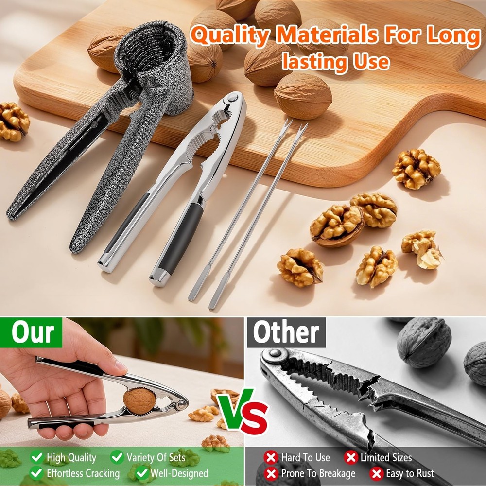 Nut Crackers Tools Pecan Cracker, Walnut Clip medium, nutcracker with picks