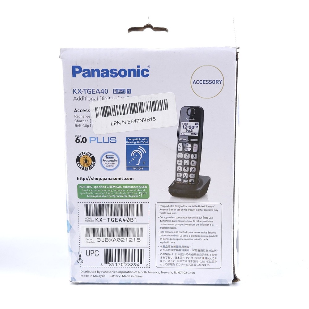 Panasonic KX-TGEA40B1 Extra Handset for DECT 6.0 Plus