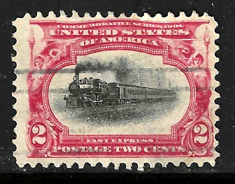 Sc #295 Vignette Shift HIGH FAST Train Error 2 Cent PAN AM 1903 US 55A23