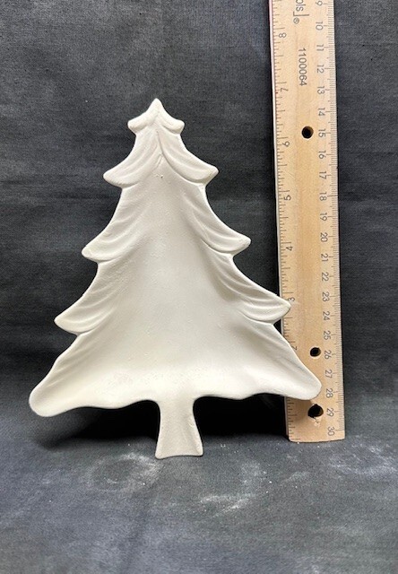 *Ready to Paint Ceramic Bisque Small Christmas Tree Tray *