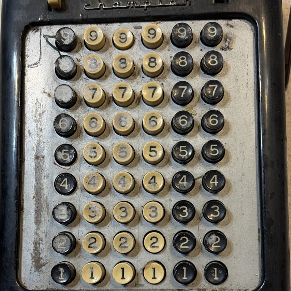 Victor Champion Vintage Mechanical Adding Machine Black
