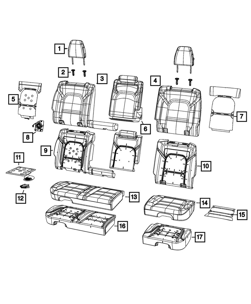 Genuine Mopar Second Row Headrest Right 6WB124X7AA