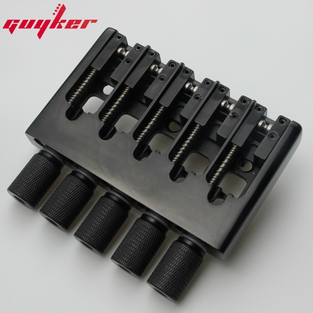 5 String Slightly Adjustable String Spacing Headless Bass Bridge Black Base CNC