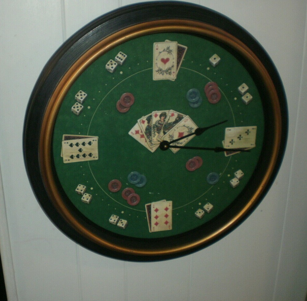 High Stakes Cards Clock 21"