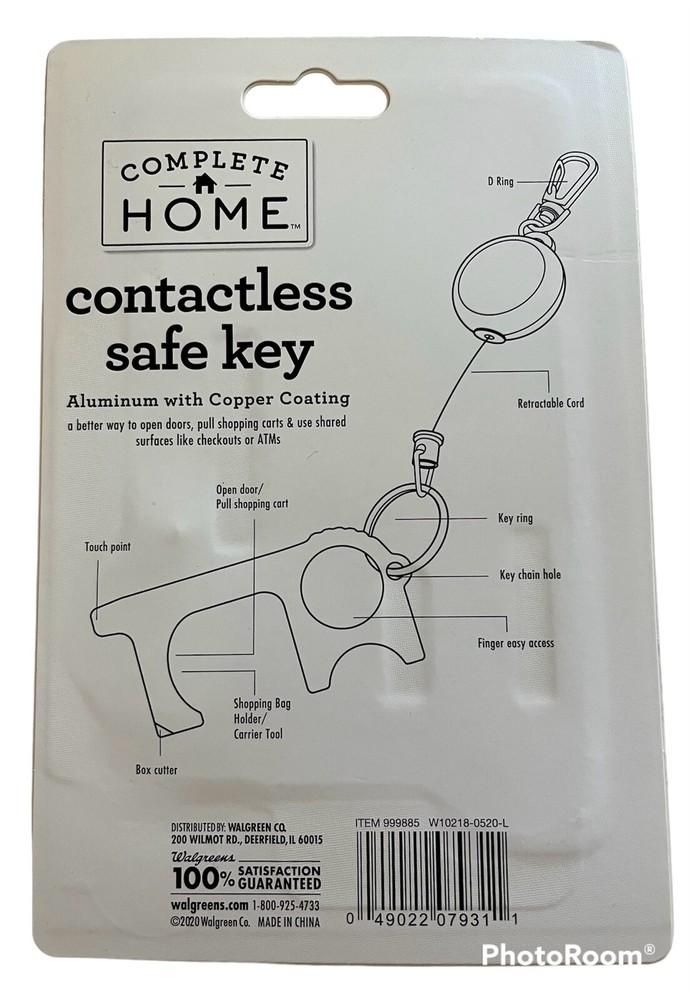 Contactless Safe Keys from Complete Home Includes Spring Retractor