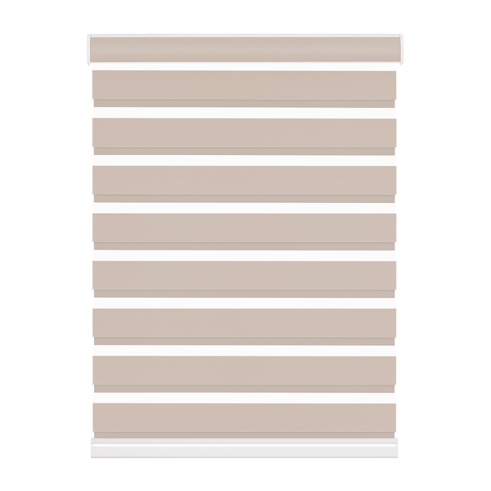 Cordless Custom Size Dual Layer Zebra Roller Shades Blackout(85%) Roller Blinds