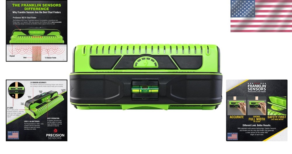 ProSensor 13-Sensor Stud Finder: Accurate Wall Scanner with Live Wire Detection