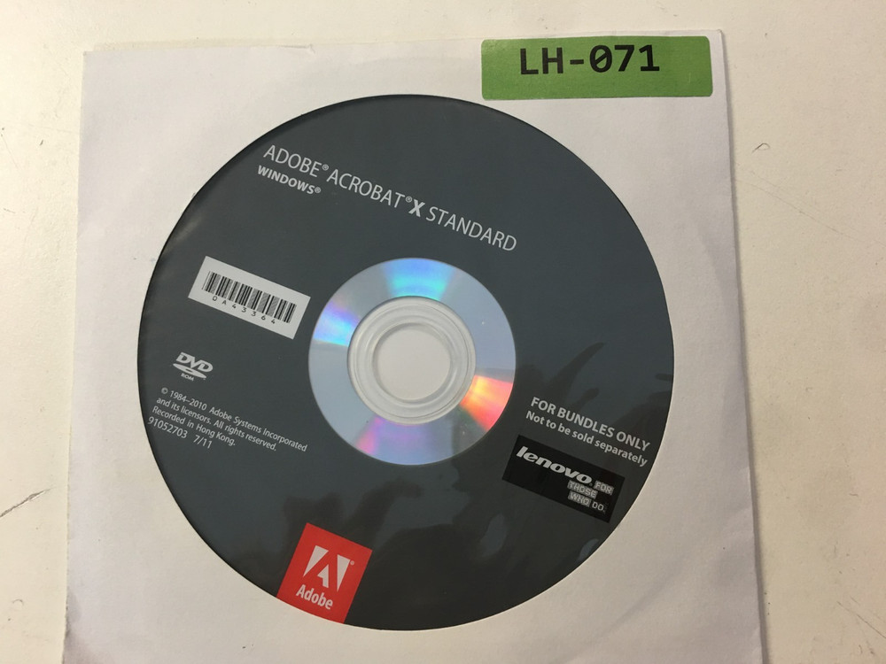 ADOBE ACROBAT X STANDARD FOR WINDOWS pre owned