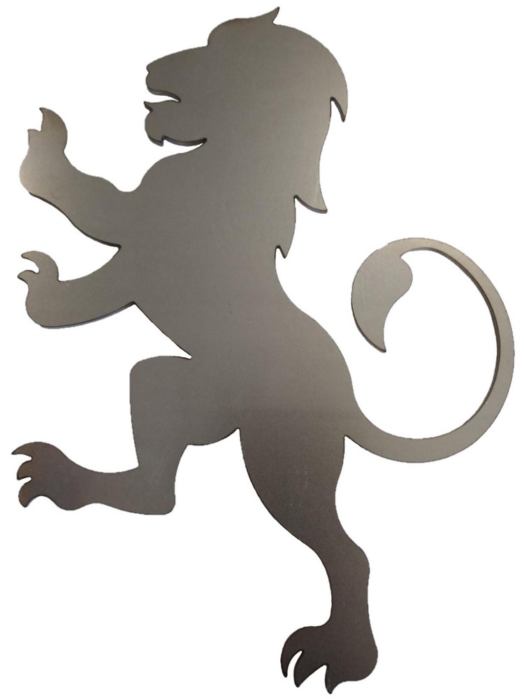 Silhouette Rampant Lion .072" Thickness Steel Flat Solid Metal MC1468