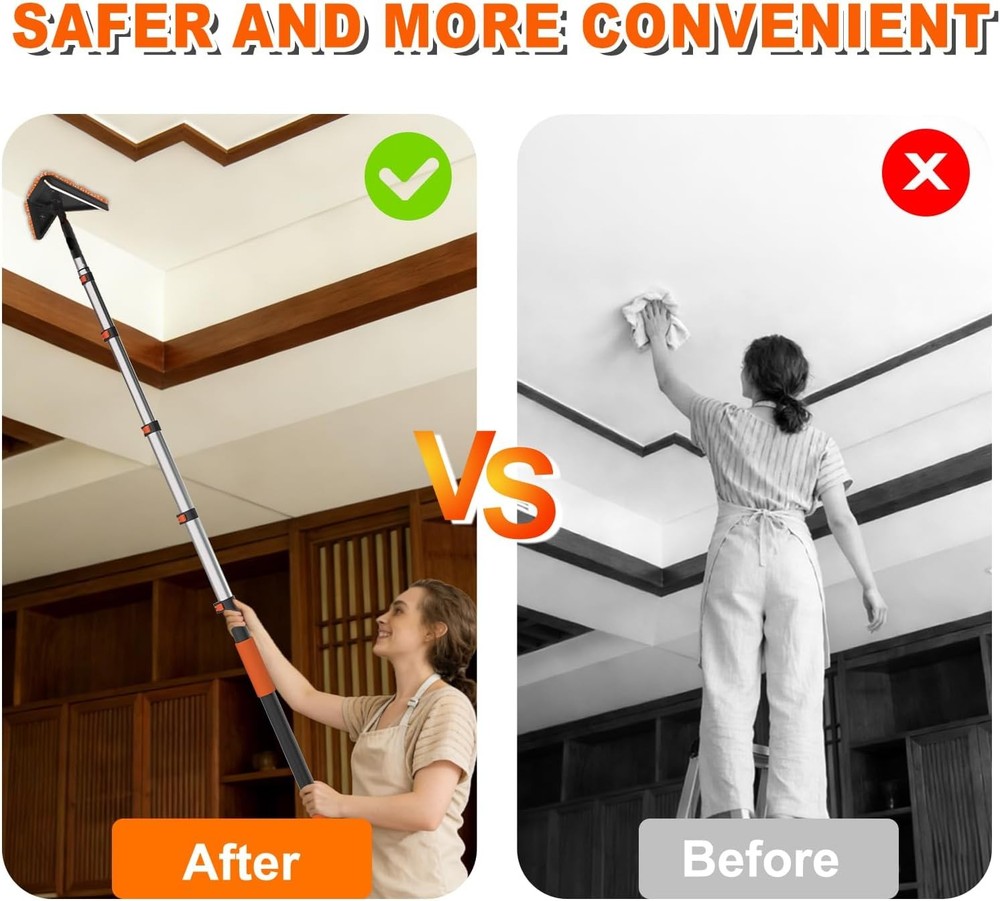 30-foot telescoping dusting kit, dusting brush with telescoping handle,