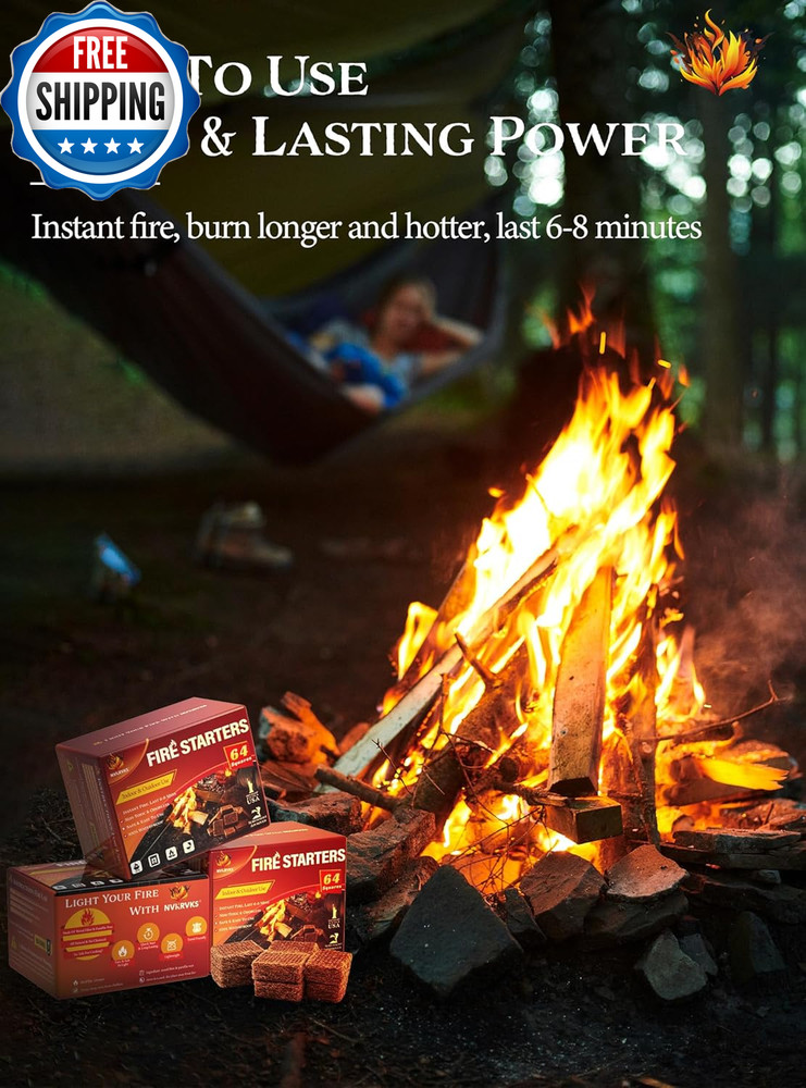 Fire Starter Squares 192 Natural & Odourless Firestarters Cubes...