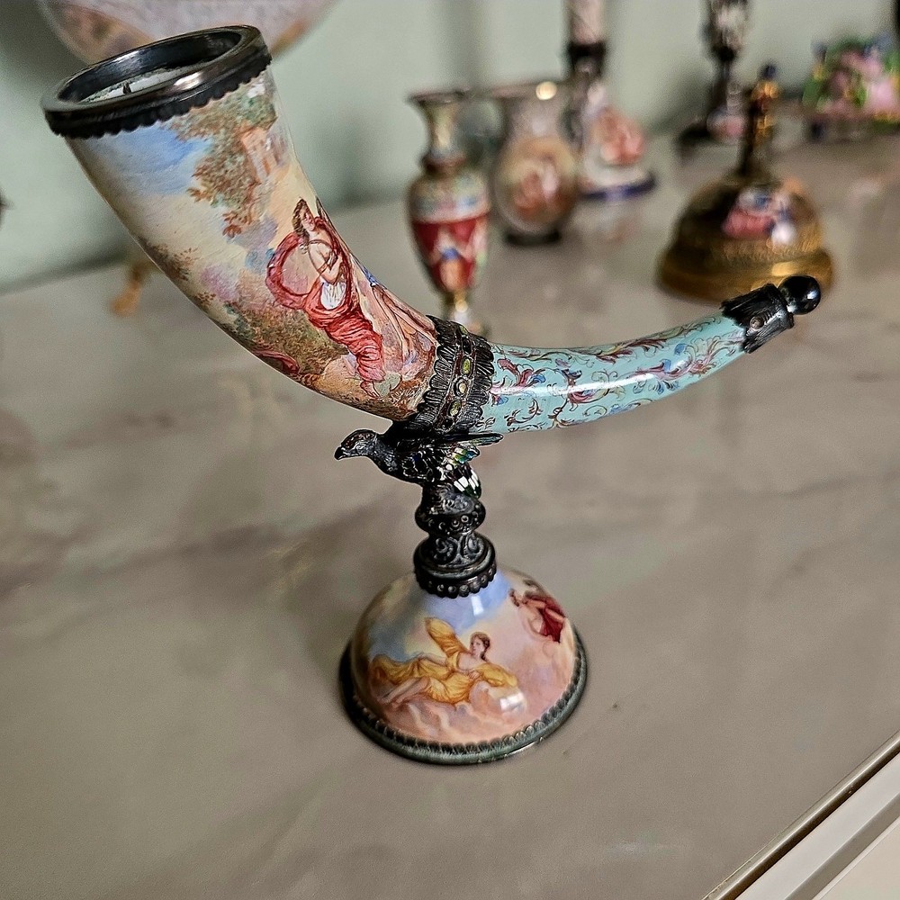 Austrian Silver and Enamel Cornucopia